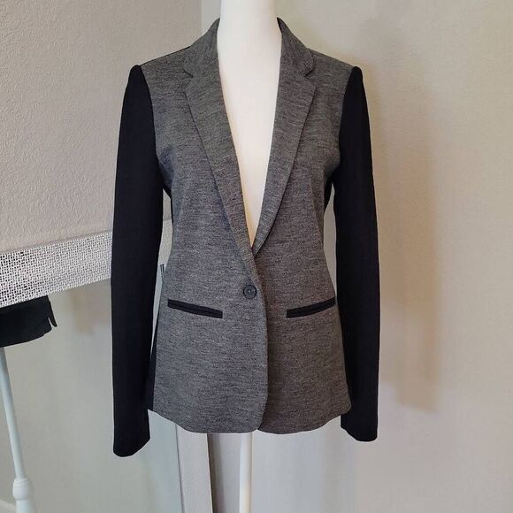 J. CREW Gray Navy Lined Wool Blazer Jacket Size 6 - Picture 1 of 7